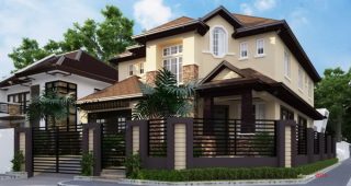 บ้านสวยแนวร่วมสมัยคุมโทนสีครีม-น้ำตาล เพิ่มชีวิตที่สง่างาม