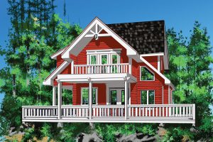 Laurens Cove บ้านสีขาว-แดงพักผ่อนตากอากาศขนาด 2 ห้องนอน