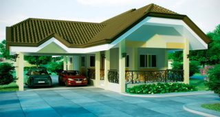 บ้านชั้นเดียว 4 ห้องนอนพร้อมที่จอดรถขนาดใหญ่