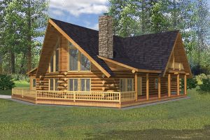 บ้านไม้ Log Cabin ล้อมระเบียงโปร่งสบายกลางป่า