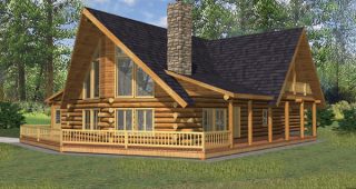 บ้านไม้ Log Cabin ล้อมระเบียงโปร่งสบายกลางป่า
