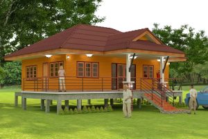 บ้านเกษตรออร์แกนิค แบบบ้านไม้ยกพื้นสูง พื้นที่ใช้สอย 100 ตร.ม. งบประมาณ 1 ล้านบาท