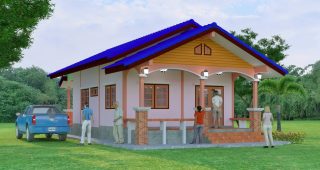 แบบบ้านเกษตรทำกิน บ้านสไตล์ชนบท พื้นที่ใช้สอย 72 ตร.ม. งบประมาณ 4.5 แสนบาท