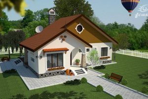 แบบบ้านชั้นเดียวหลังคาทรงจั่ว น่ารักน่าอยู่ในหลังเดียว