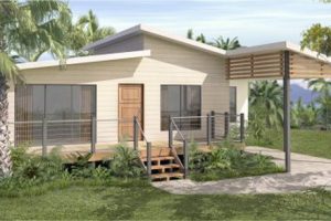 แบบบ้านหลังคาปีกนกขนาด 2 ห้องนอน
