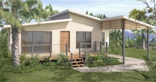 แบบบ้านหลังคาปีกนกขนาด 2 ห้องนอน