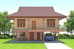 แบบบ้านเพชรรัตน์ บ้านสไตล์ไทยประยุกต์ พื้นที่ใช้สอย 170 ตร.ม. งบประมาณ 1.5 ล้านบาท