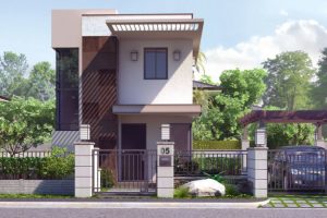 แบบบ้านสองชั้นทันสมัย งบ 6 แสนกว่า
