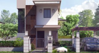 แบบบ้านสองชั้นทันสมัย งบ 6 แสนกว่า