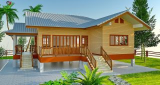 แบบบ้านเกษตรแม่นารี พื้นที่ใช้สอย 110 ตร.ม. งบประมาณ 1.5 ล้านบาท