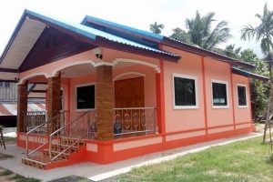 รีวิว : สร้างบ้านปูนชั้นเดียว พื้นที่ใช้สอย 81 ตร.ม. 2 ห้องนอน, 1 ห้องน้ำ งบประมาณไม่เกิน 6 แสนบาท