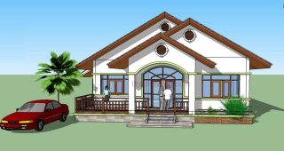 แบบบ้านเกษตรเพิ่มพูน บ้านสไตล์คอนเทมโพรารี่ พื้นที่ใช้สอย 120 ตร.ม. งบประมาณ 1.2 ล้านบาท