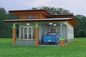 แบบบ้านวาสนา บ้านสไตล์โมเดิร์น พื้นที่ใช้สอย 130 ตร.ม. งบประมาณ 1.2 ล้านบาท