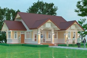 แบบบ้านเกษตรไฮโซ บ้านสไตล์คอทเทจ พื้นที่ใช้สอย 135 ตร.ม. งบประมาณ 1.8 ล้านบาท