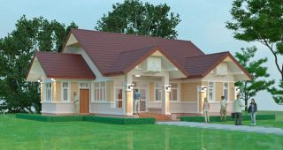 แบบบ้านเกษตรไฮโซ บ้านสไตล์คอทเทจ พื้นที่ใช้สอย 135 ตร.ม. งบประมาณ 1.8 ล้านบาท
