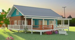 แบบบ้านเรือนสีดา บ้านพักสไตล์รีสอร์ท พื้นที่ใช้สอย 140 ตร.ม. งบประมาณ 1.5 ล้านบาท
