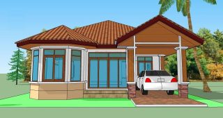 แบบบ้านออสเตรเลีย บ้านสไตล์คอนเทมโพรารี่ พื้นที่ใช้สอย 100 ตร.ม. งบประมาณ 1 ล้านบาท