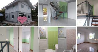 รีวิว : ปลูกบ้านสองชั้น ทรงสี่เหลี่ยม แบบพอเพียง เน้นบ้านโปร่งโล่ง งบประมาณ 7.8 แสนบาท