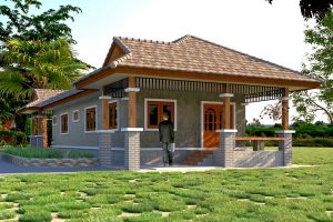 แบบบ้านเกษตรหนองแค บ้านชั้นเดียว พื้นที่ใช้สอย 125 ตร.ม. งบประมาณ 1.5 ล้านบาท