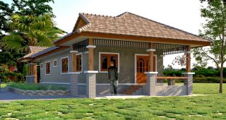 แบบบ้านเกษตรหนองแค บ้านชั้นเดียว พื้นที่ใช้สอย 125 ตร.ม. งบประมาณ 1.5 ล้านบาท