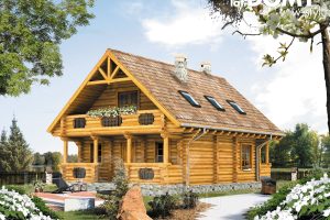 Konwalia2 แบบบ้าน Log Cabin แนวคันทรี่สดใสได้ใจ