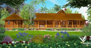 แบบบ้านไม้สไตล์บาหลีชั้นเดียว มีเรือนนอนแยกด้านข้าง