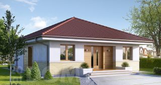 Elka3 แบบบ้านทันสมัยสีสันอบอุ่น แอบหวานด้วยหลังคาสีม่วงอมชมพู