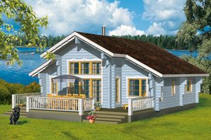 บ้านไม้ Log Cabin ริมแม่น้ำ สีฟ้าใสๆ แค่เห็นก็ใจละลาย