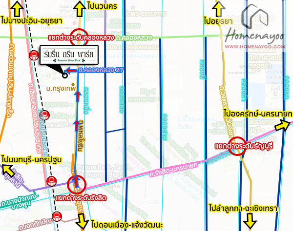 บ้านเดี่ยว ร่มรื่น กรีนพาร์ค รังสิต - พหลโยธิน Rom Ruen Green Park ...
