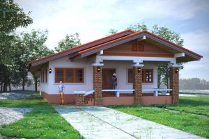 แบบบ้านธนากร บ้านชั้นเดียว สไตล์ชนบท พื้นที่ใช้สอย 149 ตร.ม. งบประมาณ 1.5 ล้านบาท
