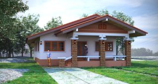 แบบบ้านธนากร บ้านชั้นเดียว สไตล์ชนบท พื้นที่ใช้สอย 149 ตร.ม. งบประมาณ 1.5 ล้านบาท