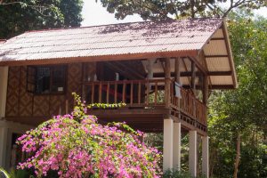บ้านครึ่งปูนครึ่งไม้บรรยากาศสวนกลางเกาะสดใส
