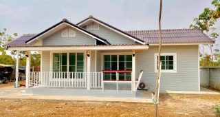 รีวิว : บ้านชั้นเดียว สไตล์คอทเทจ พื้นที่ใช้สอย 67 ตร.ม. งบประมาณ 720,000 บาท