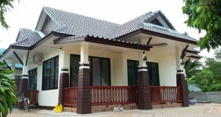 รีวิว บ้านชั้นเดียวแนวไทยประยุกต์ พื้นที่ใช้สอย 85.5 ตร.ม. งบประมาณล้านต้นๆ