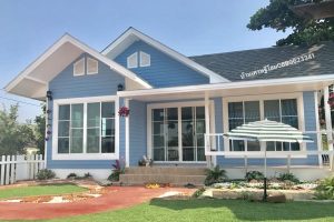 รีวิว บ้านชั้นเดียว สไตล์คอทเทจ พื้นที่ใช้สอย 55 ตร.ม. งบประมาณ 740,000 บาท