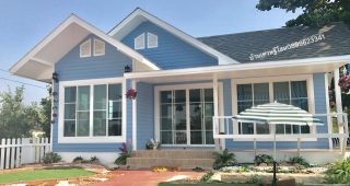 รีวิว บ้านชั้นเดียว สไตล์คอทเทจ พื้นที่ใช้สอย 55 ตร.ม. งบประมาณ 740,000 บาท