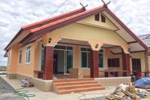 รีวิว บ้านชั้นเดียว สไตล์ไทยประยุกต์ พื้นที่ใช้สอย 108 ตร.ม. งบประมาณ 1 ล้านบาท