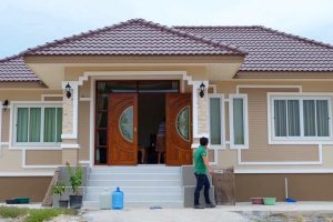 รีวิว บ้านชั้นเดียว แนวร่วมสมัย 3 ห้องนอน 2 ห้องน้ำ งบประมาณ 840,000 บาท