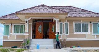 รีวิว บ้านชั้นเดียว แนวร่วมสมัย 3 ห้องนอน 2 ห้องน้ำ งบประมาณ 840,000 บาท