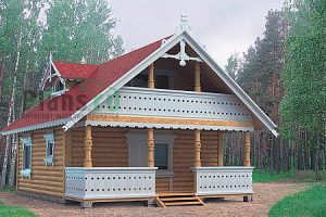 บ้าน Log Cabin แต่งไม้ฉลุหวาน ๆ น่ารักน่าอยู่