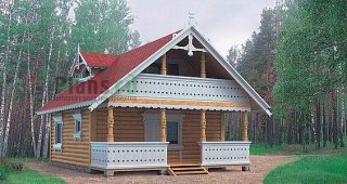 บ้าน Log Cabin แต่งไม้ฉลุหวาน ๆ น่ารักน่าอยู่