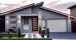 บ้านสีเทาหลังคาปีกนก สวยเท่ภายในสว่างน่าอยู่