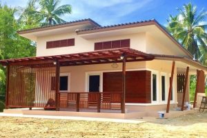 รีวิว บ้านโมเดิร์นทรอปิคอล หลังคาเพิงแหงน พื้นที่ใช้สอย 84 ตร.ม. งบประมาณ 750,000 บาท