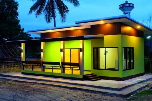 รีวิว บ้านโมเดิร์นชั้นเดียว สีเขียวสว่าง พื้นที่ใช้สอย 57 ตร.ม. งบประมาณ 5 แสนกว่าๆ