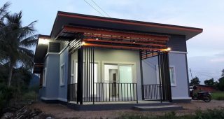 รีวิว บ้านโมเดิร์นชั้นเดียว หลังคาเพิงแหงน งบประมาณ 500,000 บาท