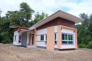 รีวิว ปลูกบ้านโมเดิร์น หลังคาเพลิงแหงน พื้นที่ใช้สอย 70 ตร.ม. งบประมาณ 800,000 บาท