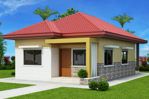 แบบบ้านชั้นเดียวขนาด 3 ห้องนอน สีสันสดใส ตกแต่งลงตัว