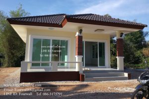 รีวิว บ้านชั้นเดียว สไตล์รีสอร์ท พื้นที่ใช้สอย ประมาณ 58 ตร.ม. งบประมาณก่อสร้าง 7.4 แสนบาท