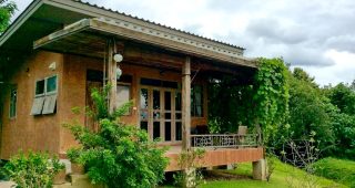 โฮมสเตย์บ้านปูนโทนสีดินริมทุ่งข้าว