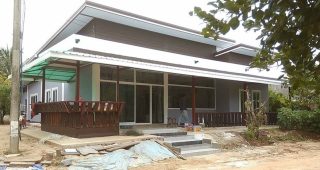 รีวิว ปลูกบ้านโมเดิร์นชั้นเดียว 3 นอน 2 น้ำ พร้อมร้านค้า งบประมาณ 7 แสนบาท